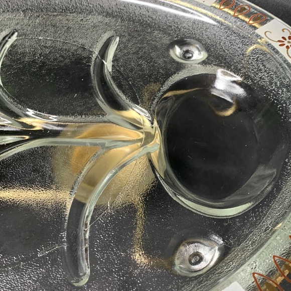 VTG MCM Inland Glass Atomic tree of life serving platter with metal warming tray - Picture 12 of 16